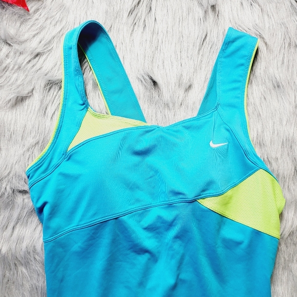 NIKE Dri Fit Women's Active Top Blue Green Size M - Picture 2 of 5